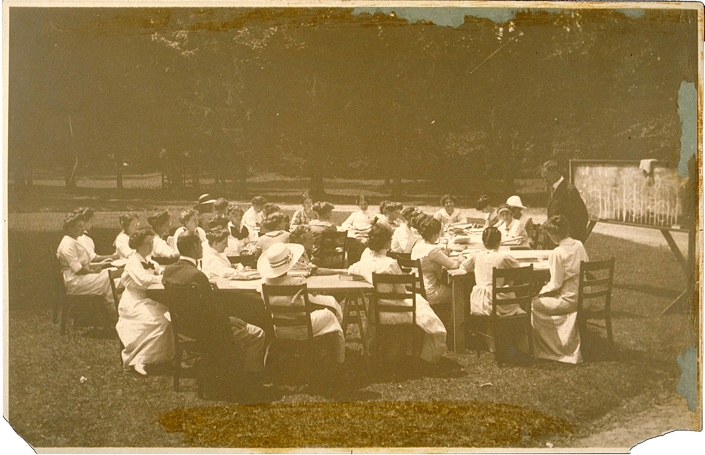 Eugenics Record Office, Field Worker Training Class (Davenport lecturing), circa 1915 at Cold Spring Harbor